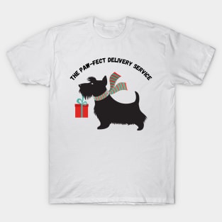 The Paw-fect Delivery Service, Christmas, dog, humor T-Shirt